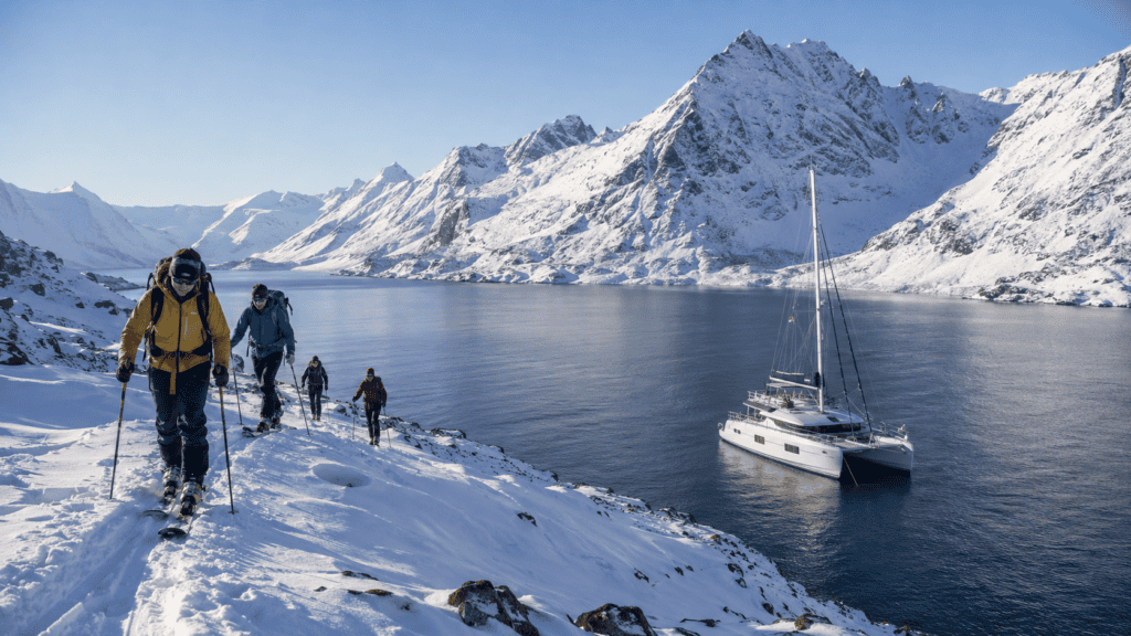 Sail to Ski Catamaran Lyngen Alps Noorwegen The Wildlinger